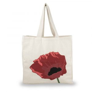 gf1285 poppy cotton reusable bag front