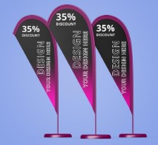 Top Tear Drop Banner Sizes